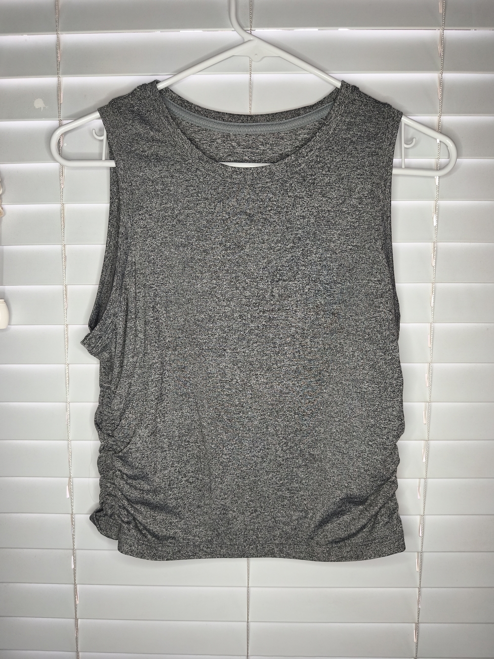 Lululemon License to Train Tight-Fit Tank Top Heathered Black Size 4 Ruched